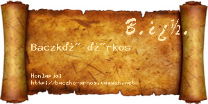 Baczkó Árkos névjegykártya